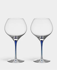 Orrefors Intermezzo Blue Set of 2 Bouquet Glasses