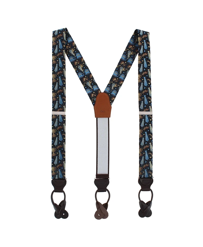 Trafalgar Men's Father Knows Best Silk Button End Suspenders