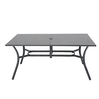 Streamdale Furniture 7-Piece Outdoor Metal Patio Dining Set with Rectangular Table and 6 Chairs