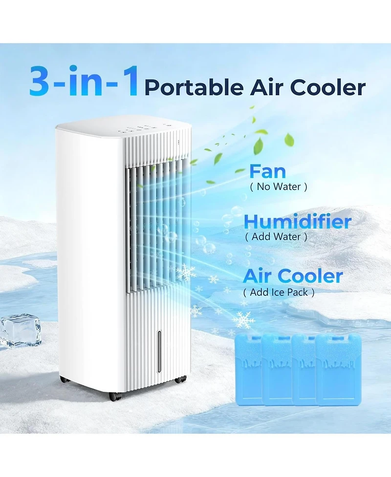 Cowsar 3-in-1 Evaporative Air Cooler, Portable Cooling Fan with Timer and Remote