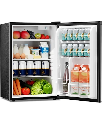 Cowsar 4.41 Cu Ft Mini Fridge, Single Door, 7-Thermostat, Quiet, Black