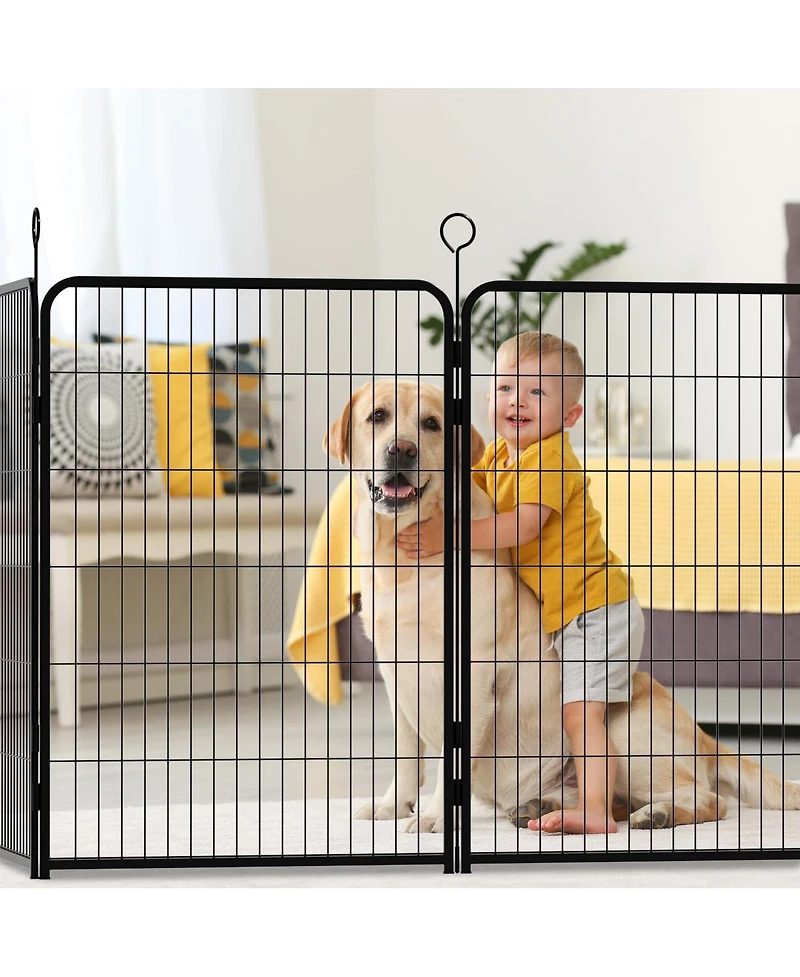 Streamdale Furniture 16-Panel 40-Inch Heavy-Duty Metal Dog Playpen - Indoor/Outdoor Pet Fence