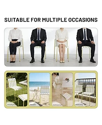 Streamdale Furniture Piece Striped Chair and Folding Table Set - Waterproof Indoor Outdoor Furniture