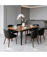 homfan Modern Upholstered Dining Chairs Set of 2 - Ergonomic Backrest, Strong Wood Legs, Comfortable Seating, 265lbs Capacity, Easy Assembly