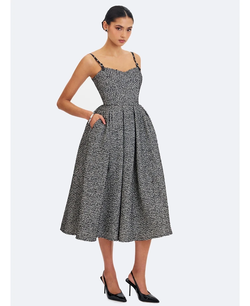 Miss Circle Women's Katalina Tweed Backless Midi Dress