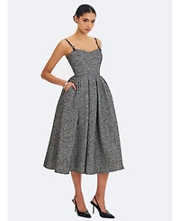Miss Circle Women's Katalina Tweed Backless Midi Dress