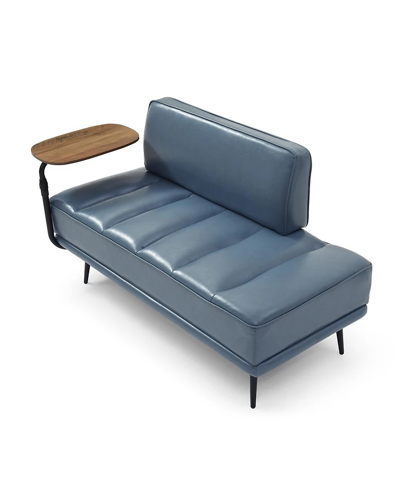 Streamdale Furniture Faux Leather Swivel Tray End of Bed Bench with Side Table