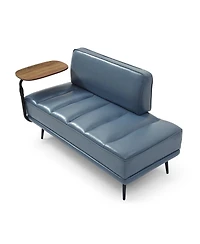 Streamdale Furniture Faux Leather Swivel Tray End of Bed Bench with Side Table