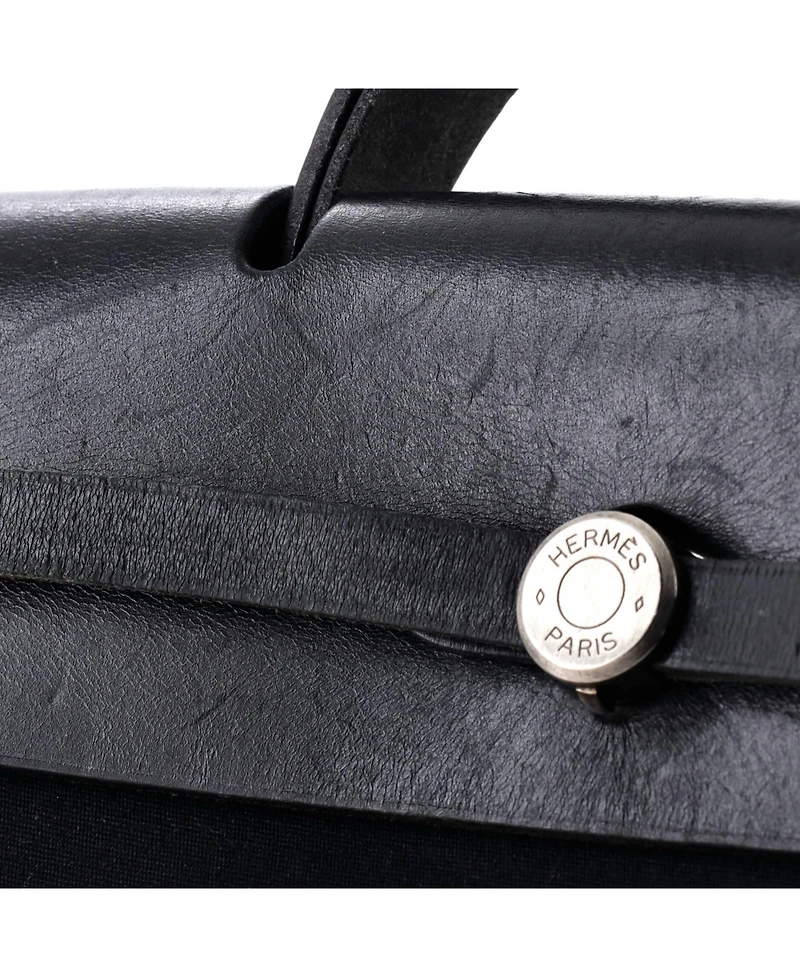 Pre-Owned HERMES Gm Vintage Herbag A Dos Backpack Toile and Leather