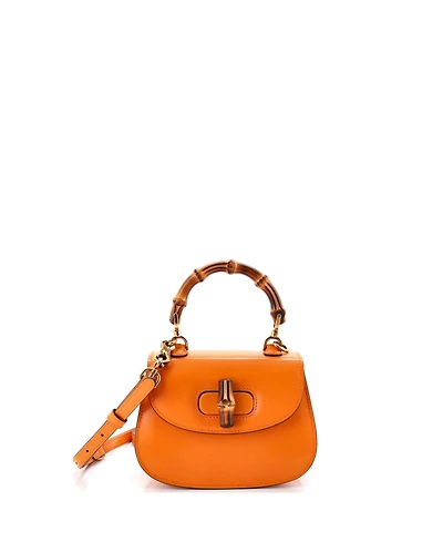 Pre-Owned Gucci Mini Bamboo 1947 Top Handle Bag Leather
