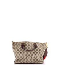 Pre-Owned Gucci Small Convertible Soft Tote Mystic Cat Print Gg Coated Canvas