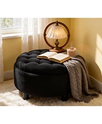 Streamdale Furniture Round Storage Ottoman with Removable Tray