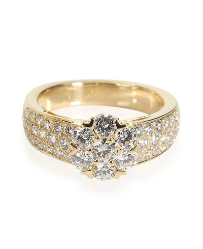Pre-Owned Van Cleef & Arpels Fleurette Diamond Ring in 18K Yellow Gold 1.15 Ctw