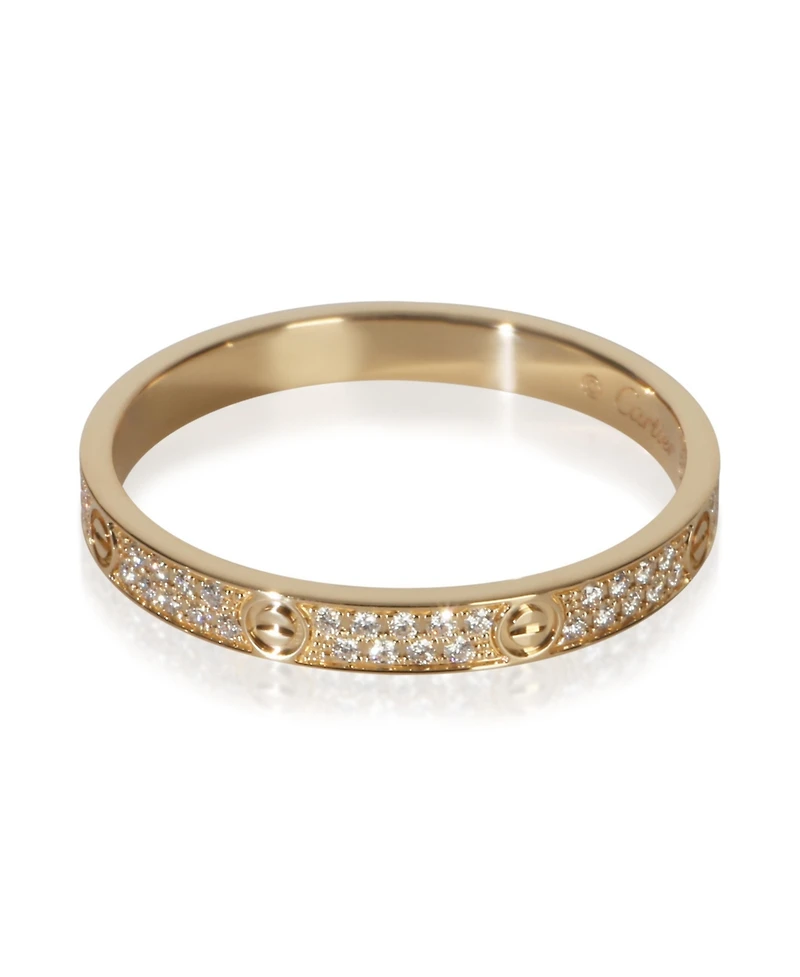 Pre-Owned Cartier Yellow Gold Diamond Mini Pave Love Ring