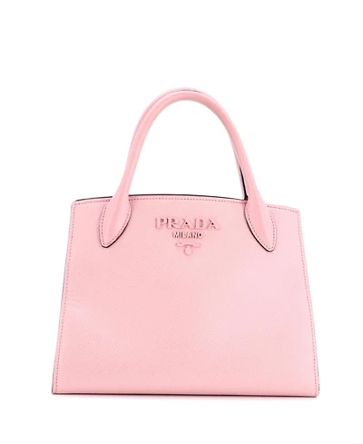 Pre-Owned Prada Small Monochrome Tote Saffiano with City Calf
