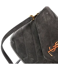 Pre-Owned Saint Laurent Toy Loulou Shoulder Bag Matelasse Chevron Suede