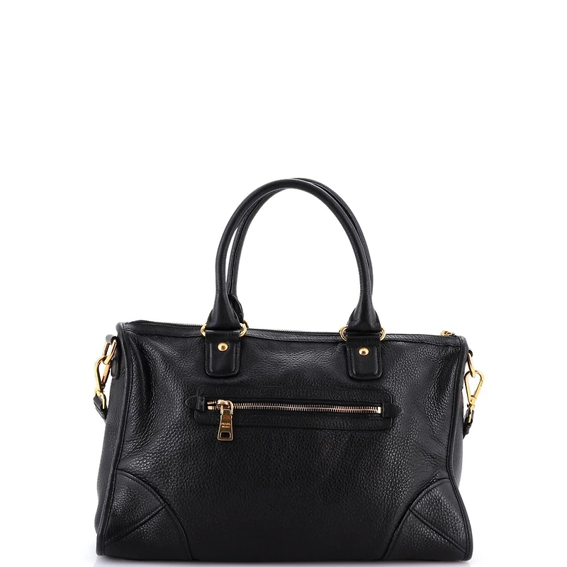 Pre-Owned Prada Medium Front Zip Convertible Satchel Vitello Phenix