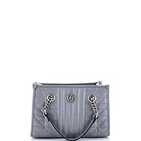 Pre-Owned Gucci Small Gg Marmont Aria Chain Shopping Tote Mixed Matelasse Leather