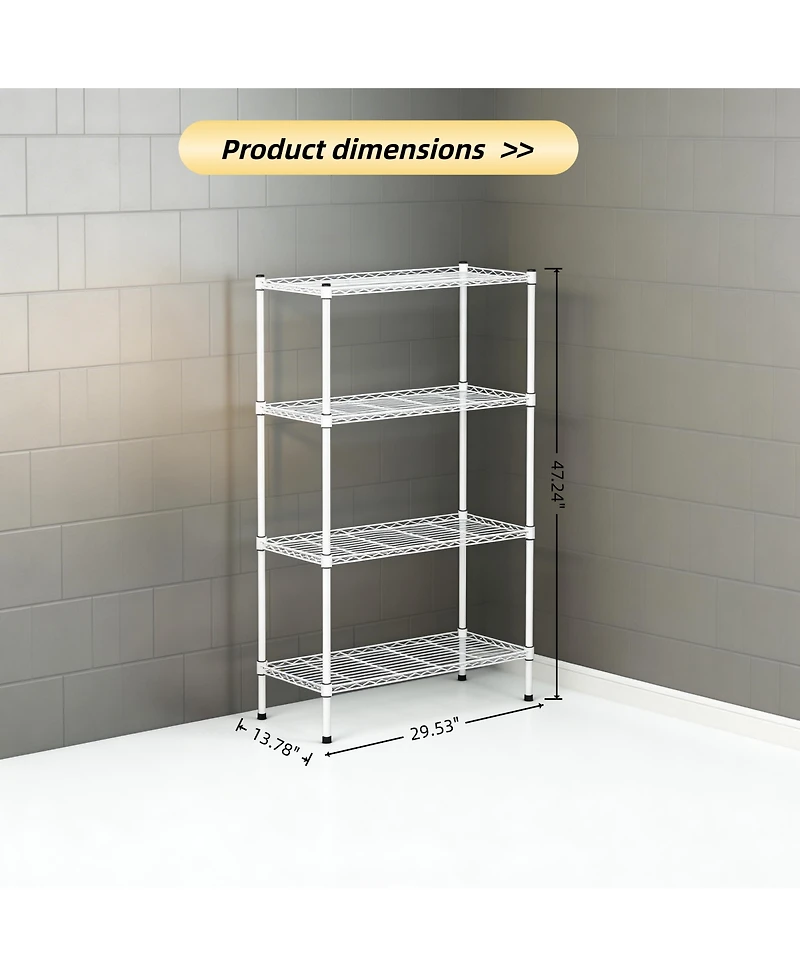 Streamdale Furniture 4-Tier Adjustable Metal Wire Storage Rack