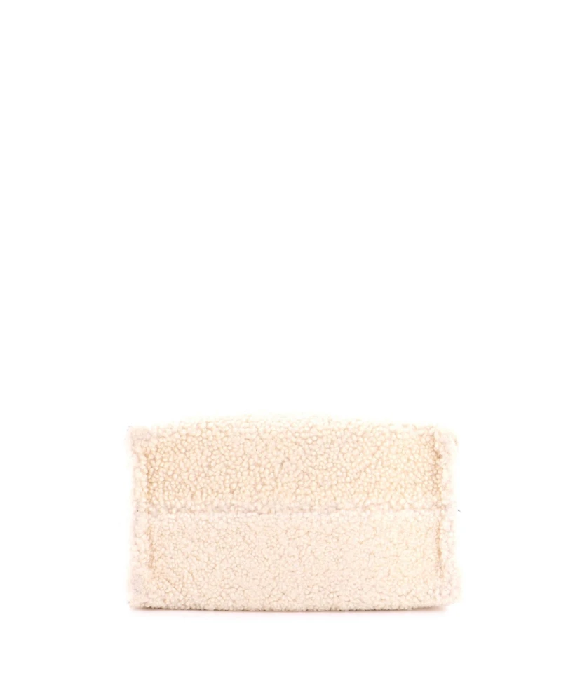 Pre-Owned Celine Small Cabas Thais Tote Triomphe Embroidered Shearling