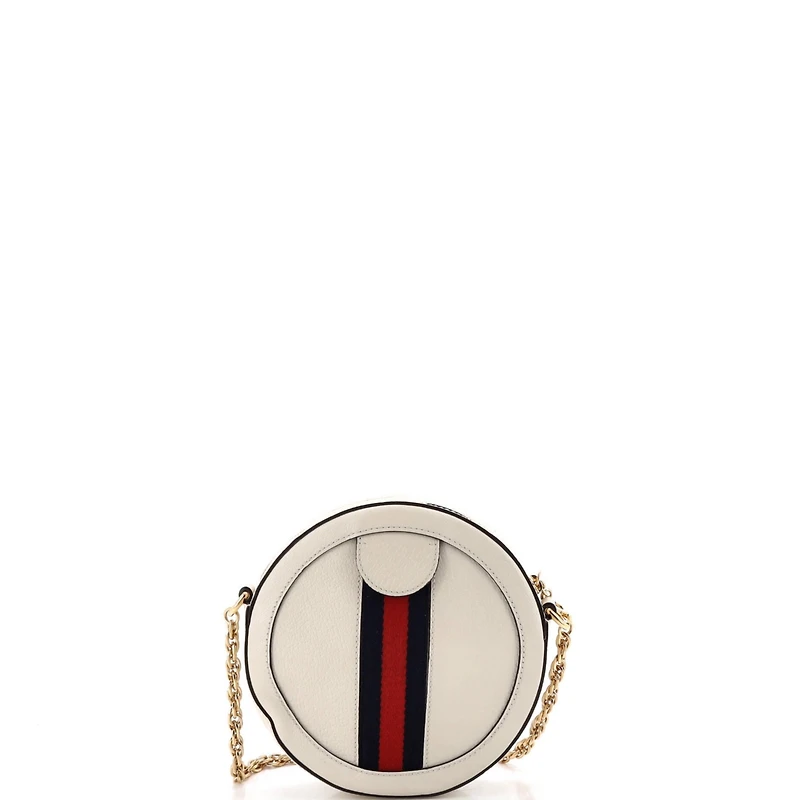 Pre-Owned Gucci Mini Ophidia Round Shoulder Bag Leather