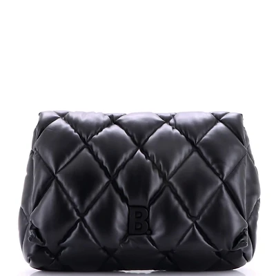 Pre-Owned Balenciaga Large Touch Clutch Quilted Puffy Leather