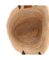 Pre-Owned Celine Large Triomphe Basket Shoulder Bag Raffia with Leather