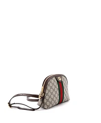 Pre-Owned Gucci Small Ophidia Dome Shoulder Bag Gg Coated Canvas