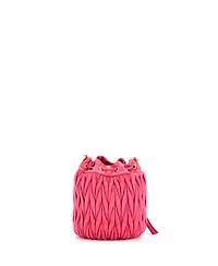 Pre-Owned Miu Miu Mini Drawstring Bucket Bag Matelasse Leather