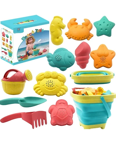 Gnuadz Beach Sand Toys Set Bucket Shovel Rake Sandcastle Kit