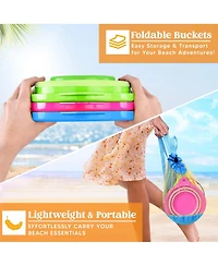 Gnuadz Foldable Pail Bucket With Shovels and Mesh Bag
