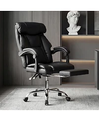 Streamdale Furniture Adjustable Leather Executive Office Chair with Footrest