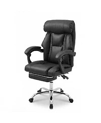 Streamdale Furniture Adjustable Leather Executive Office Chair with Footrest