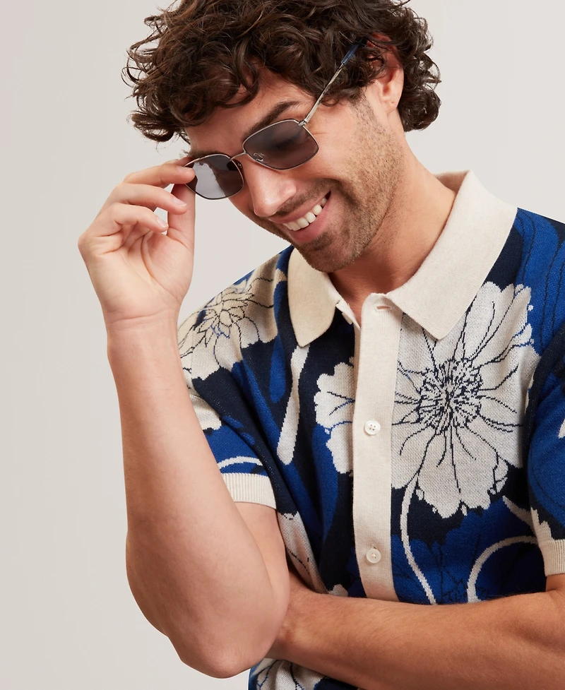 Ted Baker Men's Floral Jacquard Short-Sleeve Shirt