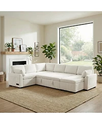 Streamdale Furniture U-Shaped Sectional Sofa Bed with Storage