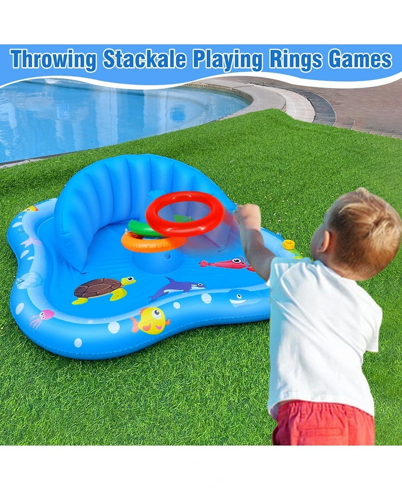 Gnuadz Play Mat Sprinkler Inflatable Pool Float Rings Backyard Water Toys