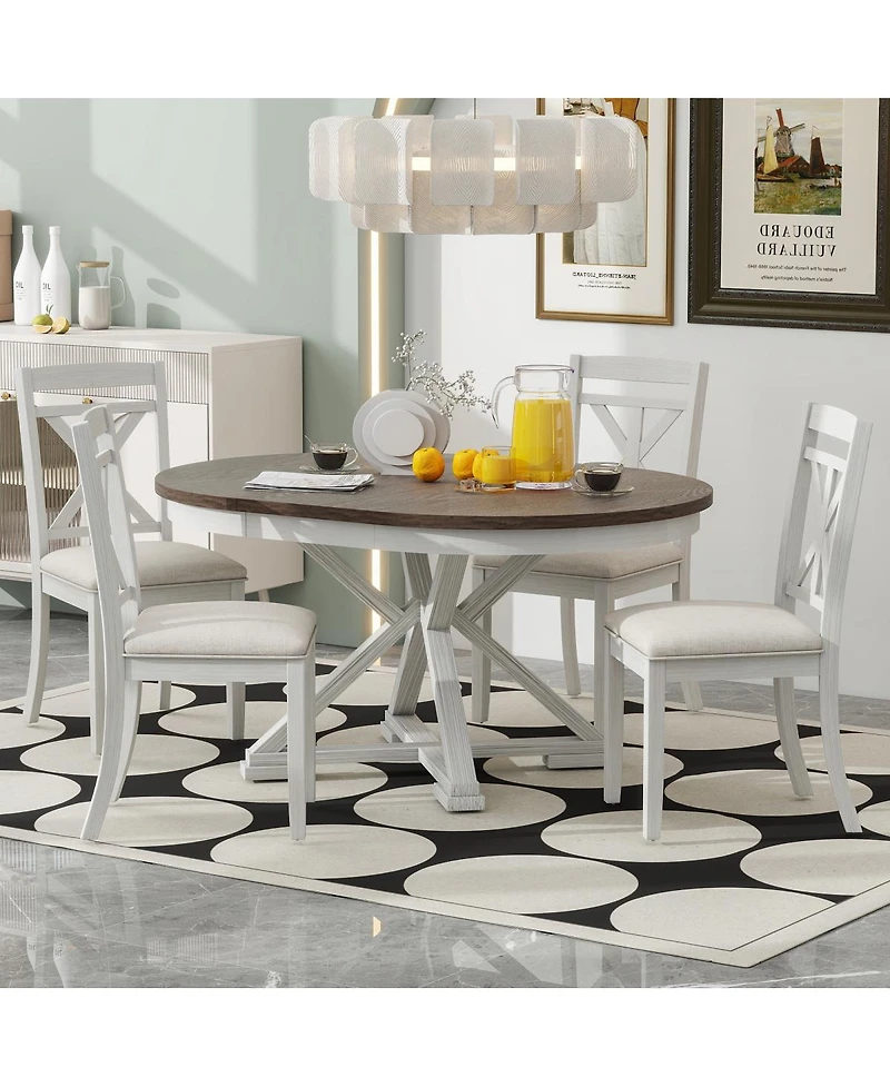 Streamdale Furniture Retro 5-Piece Extendable Dining Set