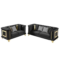 Streamdale Furniture Velvet Luxury Sofa Set, Mid Century Modern