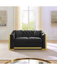Streamdale Furniture Mid-Century Velvet 2-Piece Couch Set