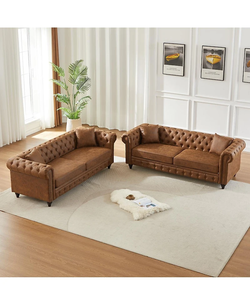 Streamdale Furniture Modern 3-Seat Combo Sofa Wood Frame and Feet
