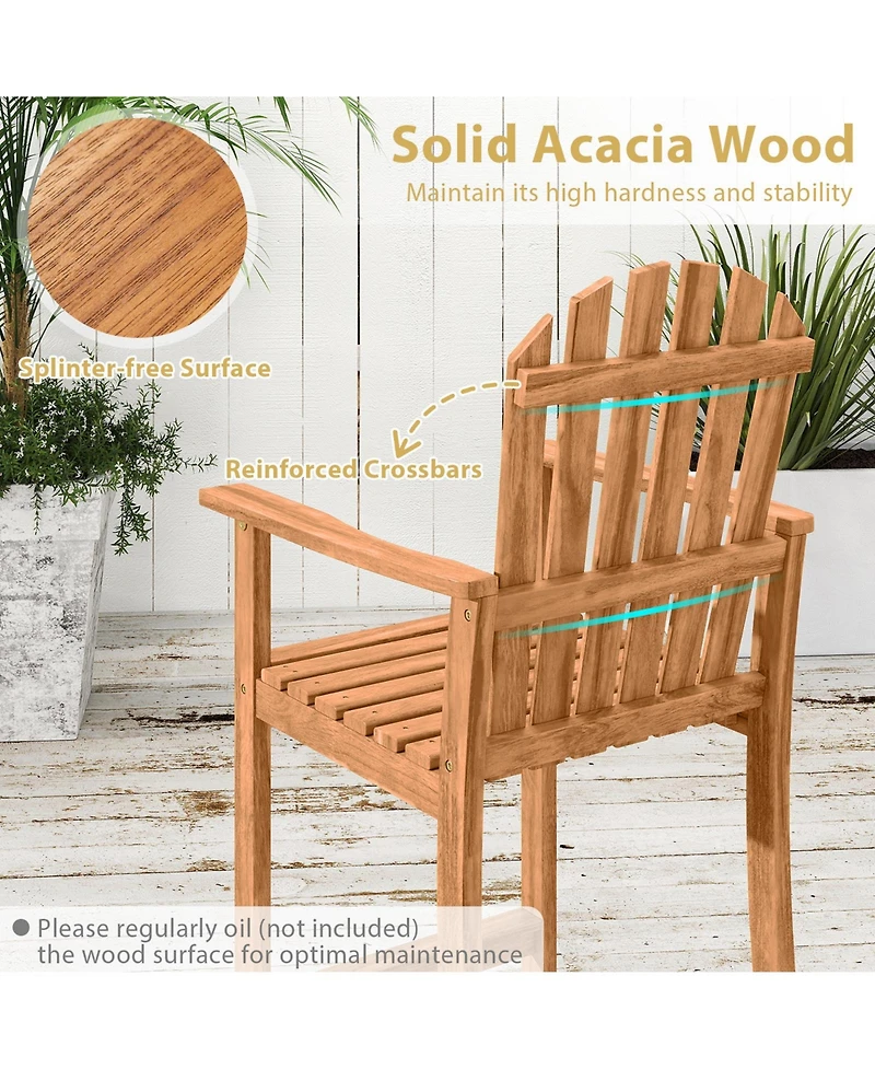 Slickblue Outdoor Adirondack Chair with Footrest and Armrests for Patio Deck