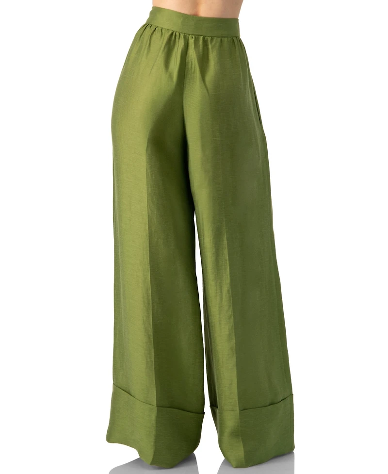 Ivonne Women's Linen Maxi Wide-Leg Pants