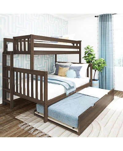 Max and Lily Bunk Bed With Ladder on End Trundle