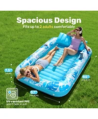Gnuadz Inflatable Tanning Pool Lounger Float Pillow Raft Sunbathing Bed 85"x57