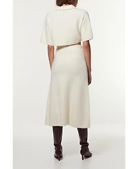 Karen Millen Women's Alpaca Wool Fluffy Full Knit Skirt
