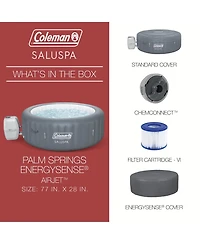 Coleman Palm Springs 6 Person EnergySense Smart AirJet Plus Inflatable Hot Tub