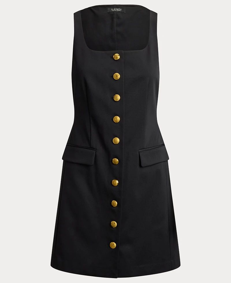 Lauren Ralph Button-Trim Faille Cocktail Dress