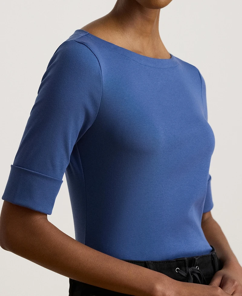 Lauren Ralph Stretch Cotton Boatneck T-Shirt