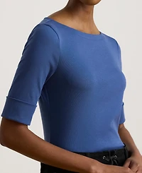 Lauren Ralph Stretch Cotton Boatneck T-Shirt