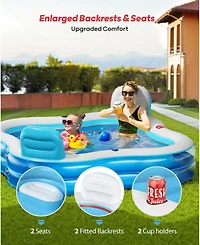 Gnuadz Inflatable Pool With Seats Backrests Family Backyard Outdoor